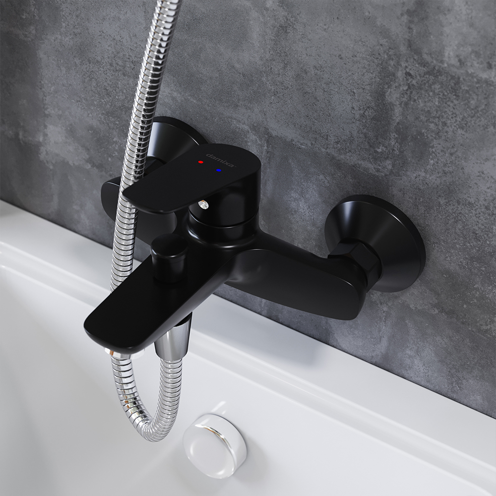 771000300 смеситель для ванны/душа черный Damixa Origin Bit 