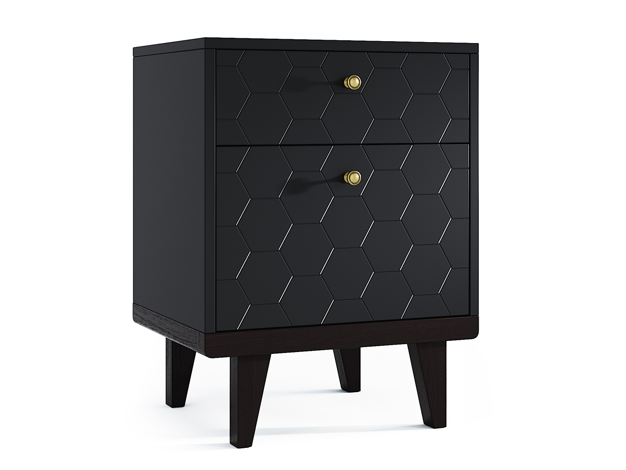Тумба прикроватная черная с 2 ящиками Thimon THE IDEA  210324 Черный  - Вид №1