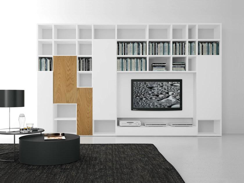 Presotto Модульная лакированная стенка для хранения с подставкой под телевизор Pari&dispari battenti sun-id-1346813 - Вид №1