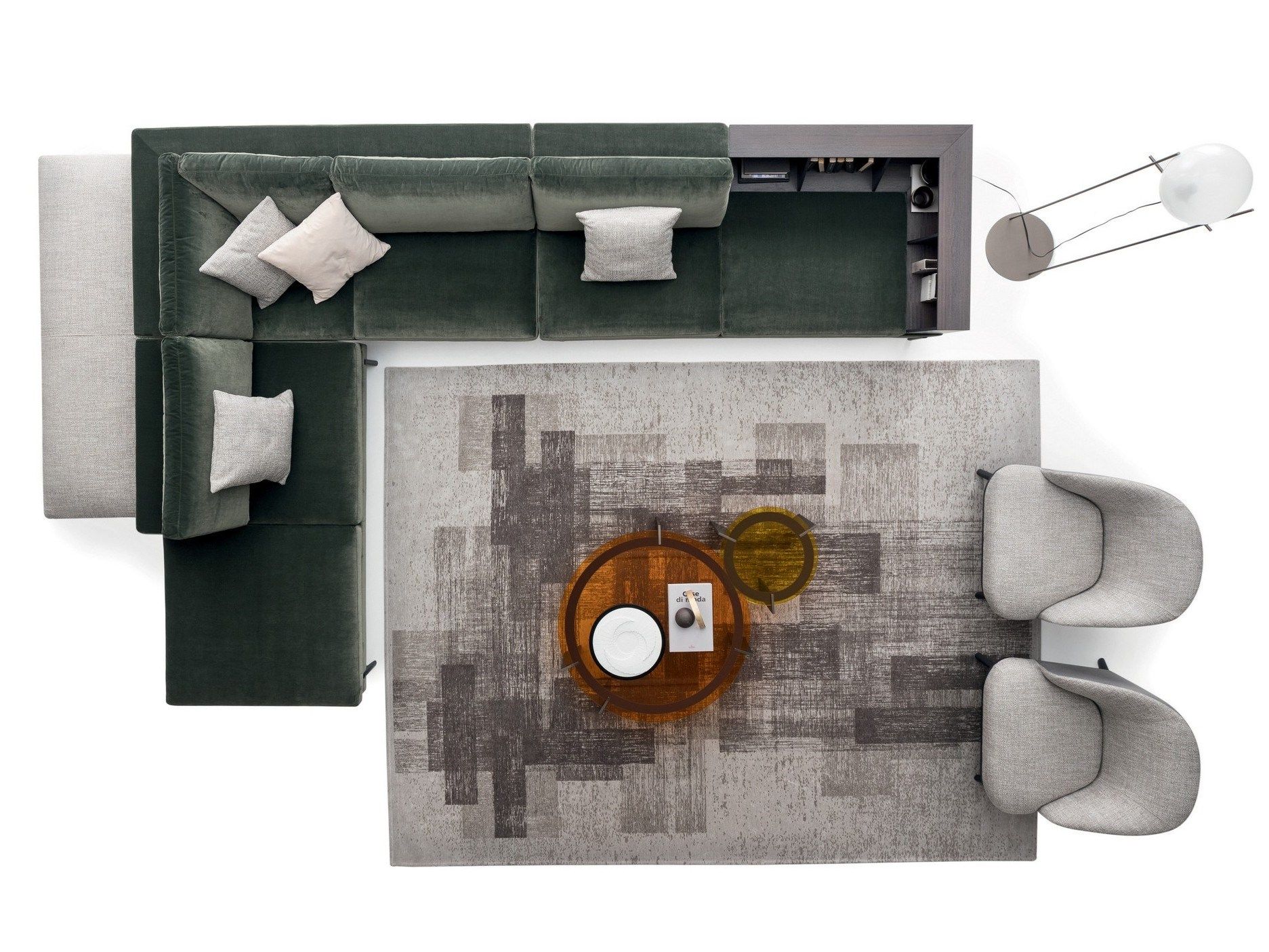 Угловой диван из ткани с журнальной стойкой Ditre Italia Kim ARCH-00033440 - Вид №1