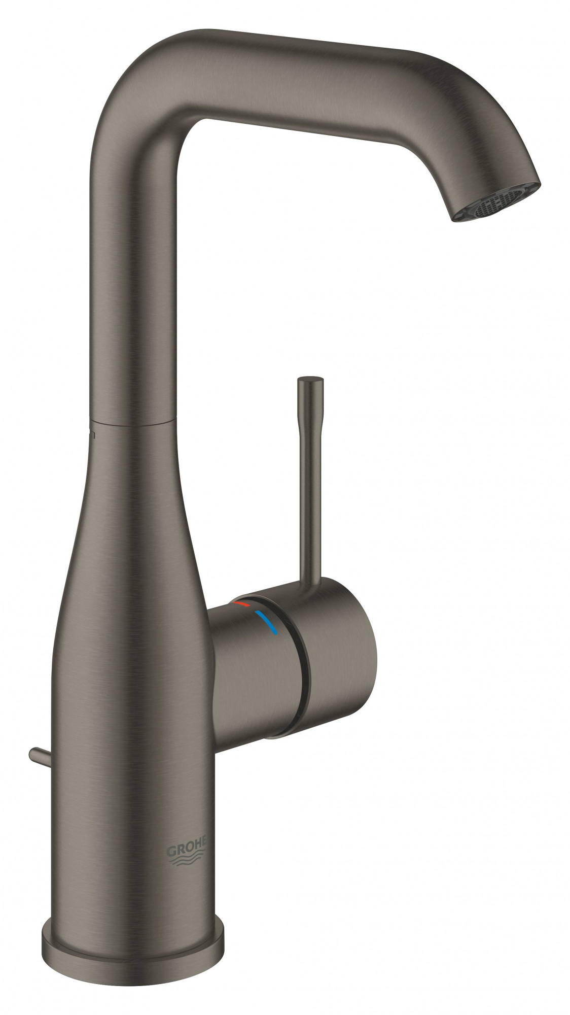Смеситель для раковины GROHE Essence New с донным клапаном, L-Size, темный графит матовый (32628AL1)