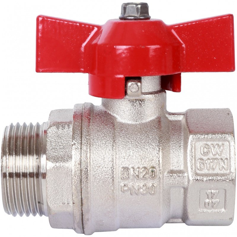 Кран шаровый STOUT ВН 3/4" стандартный проход, бабочка красная SVB1014000020 - Вид №1