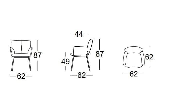 Кожаный мягкий стул с подлокотниками Rolf Benz ROLF BENZ 655 ARCH-00010095