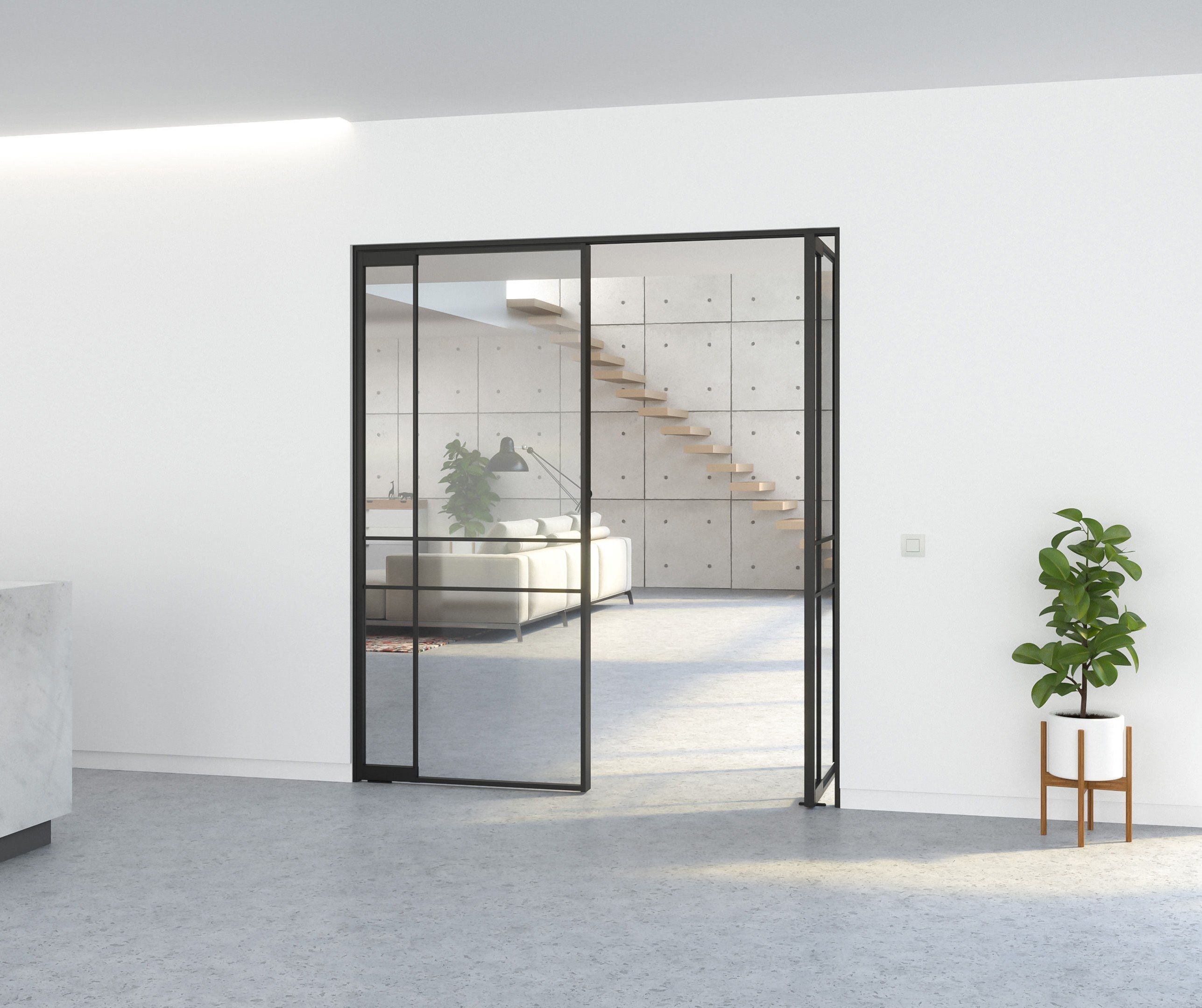 Бескаркасная алюминиевая поворотная дверь Portapivot Portapivot Door systems ARCH-00026875 - Вид №3