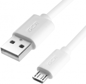 GCR-UA9MCB3-BC2S-1.5m кабель 2a 1.5m usb 2.0, am/microb 5pin, белый, 28/26 awg, поддержка функции быстрой зарядки, экран, армированный, морозостойкий Greenconnect