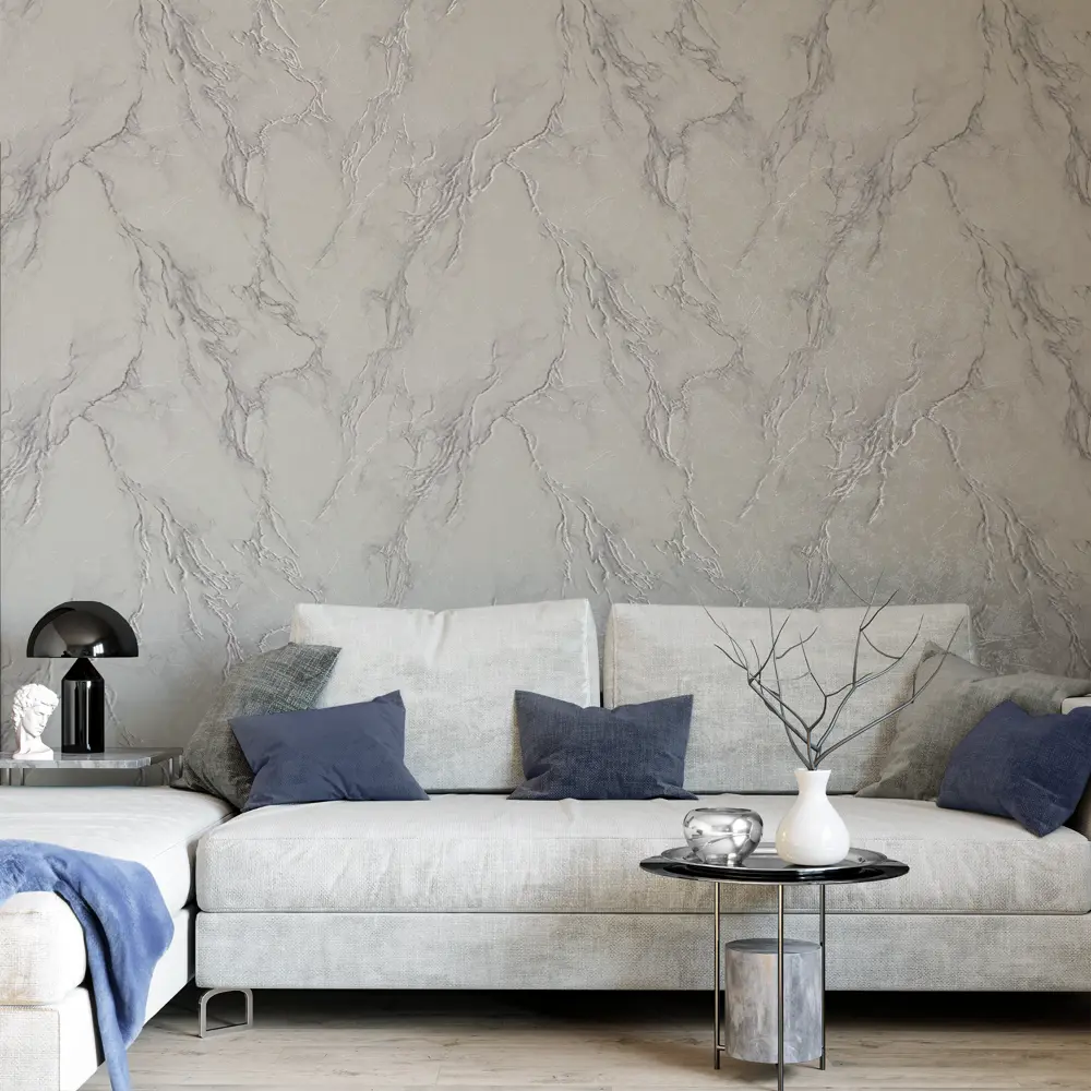 Palitra Planet Bianca - флизелиновые обои с мраморным узором 89358795 STLM-1538422 - Вид №2