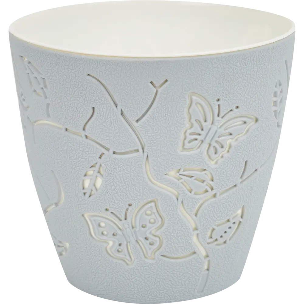 Горшок Plast Team Butterflies ø 115 мм 0.7 л серый 84253344 STLM-2046278 Santreyd