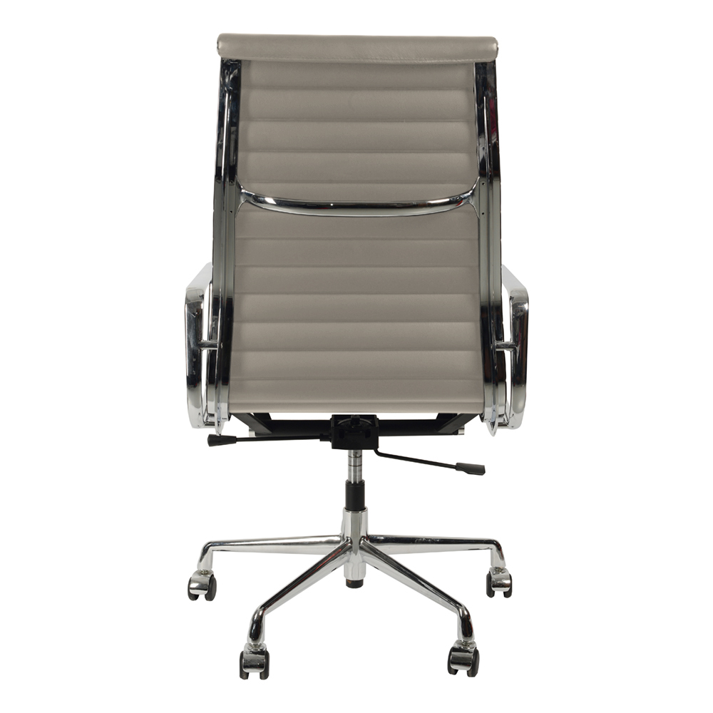 Кресло офисное кожаное 104х58 см серое Eames Style Ribbed Office Chair EA 119 SOHO DESIGN ДИЗАЙНЕРСКИЕ 00-3886260 Серый  - Вид №1