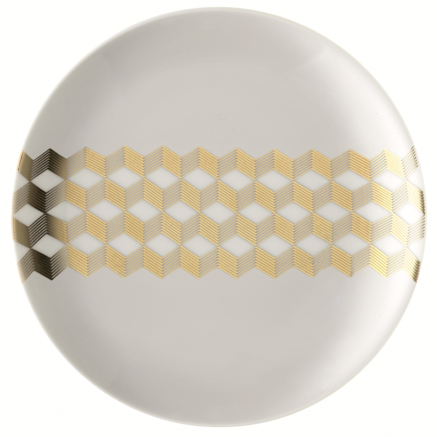 P075-16-146 Набор блюдец signature, chevron, D16cm, золото, 4 шт. LSA International  - Вид №7