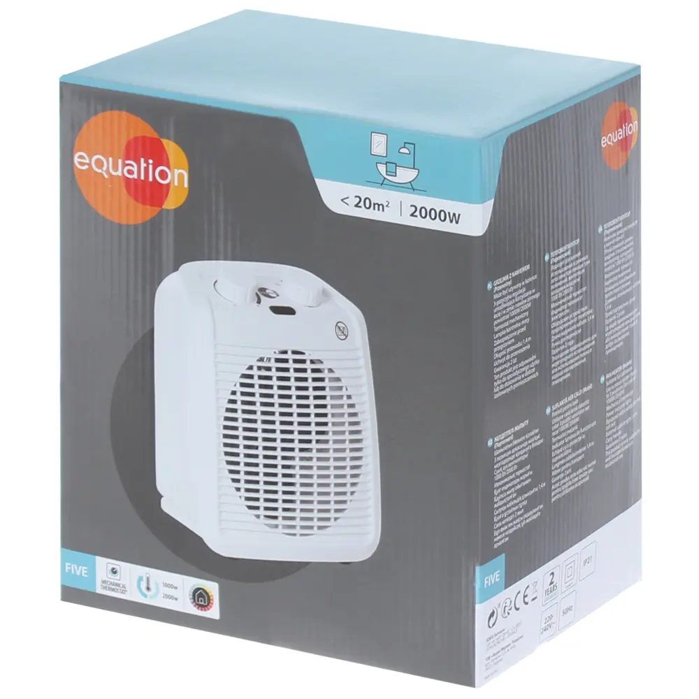 Тепловентилятор спиральный электрический Equation с механическим термостатом, 2000 Вт, цвет белый STLM-2168964 - Вид №4