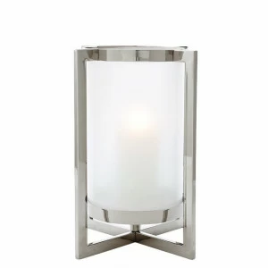 Подсвечник металлический серебристый с матовым стеклом Beluga S от Eichholtz EICHHOLTZ EICHHOLTZ 060290 Прозрачный;серебро