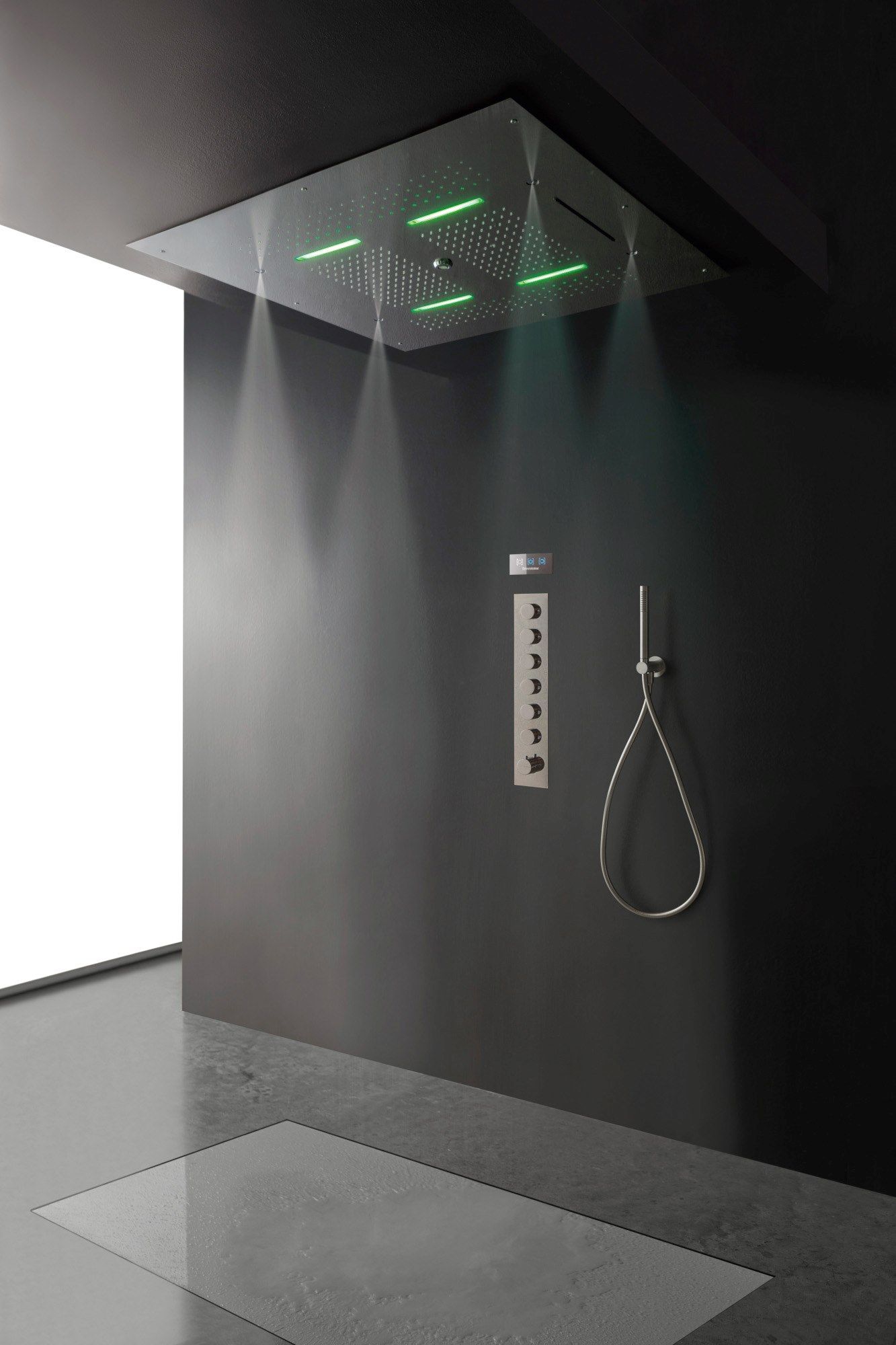 Квадратная встраиваемая потолочная душевая головка из нержавеющей стали Rubinetterie Treemme Showers Inox ARCH-00042513 - Вид №2