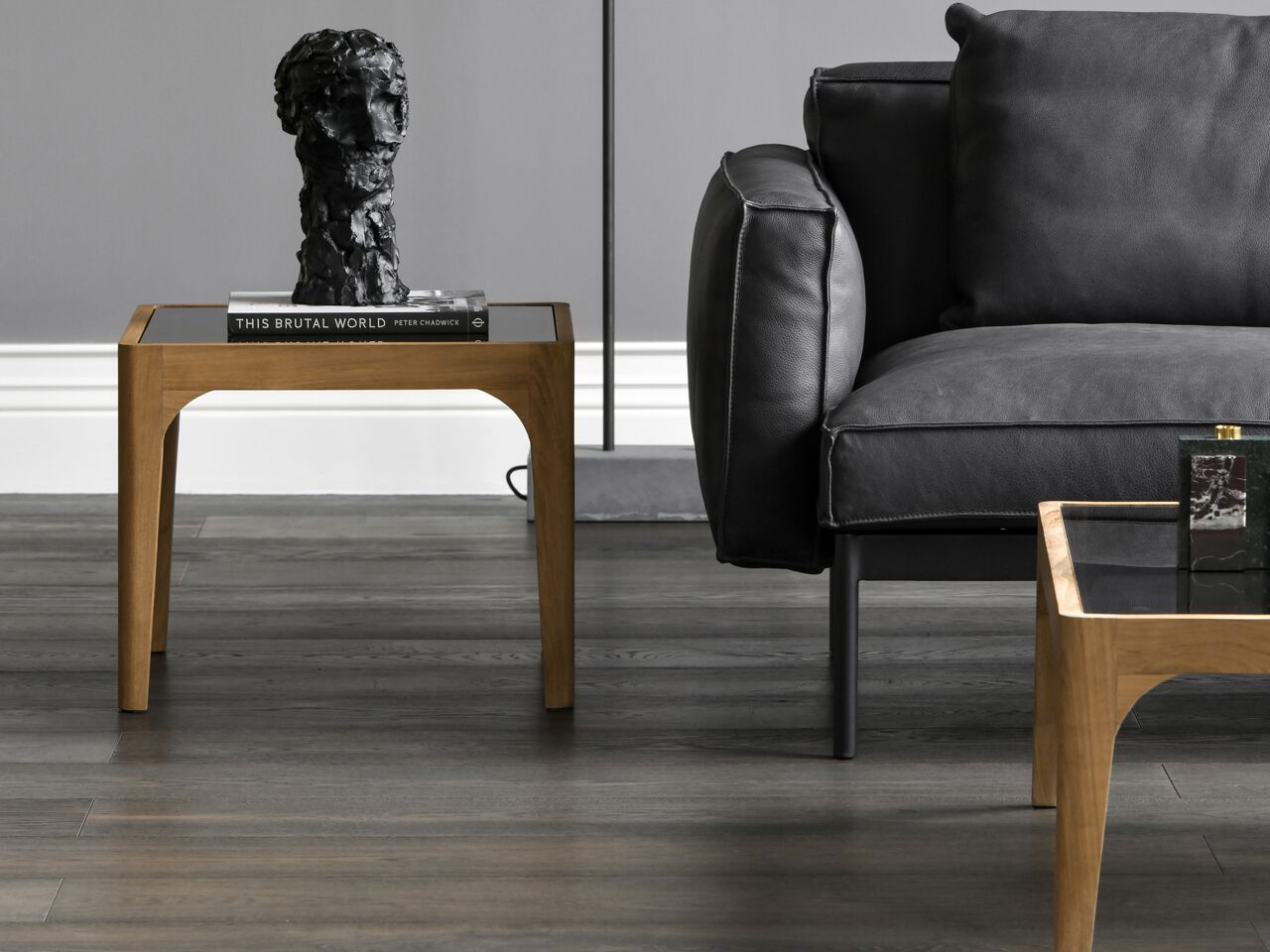 Квадратный деревянный и стеклянный журнальный столик Air Division Perry ARCH-00144771 - Вид №7