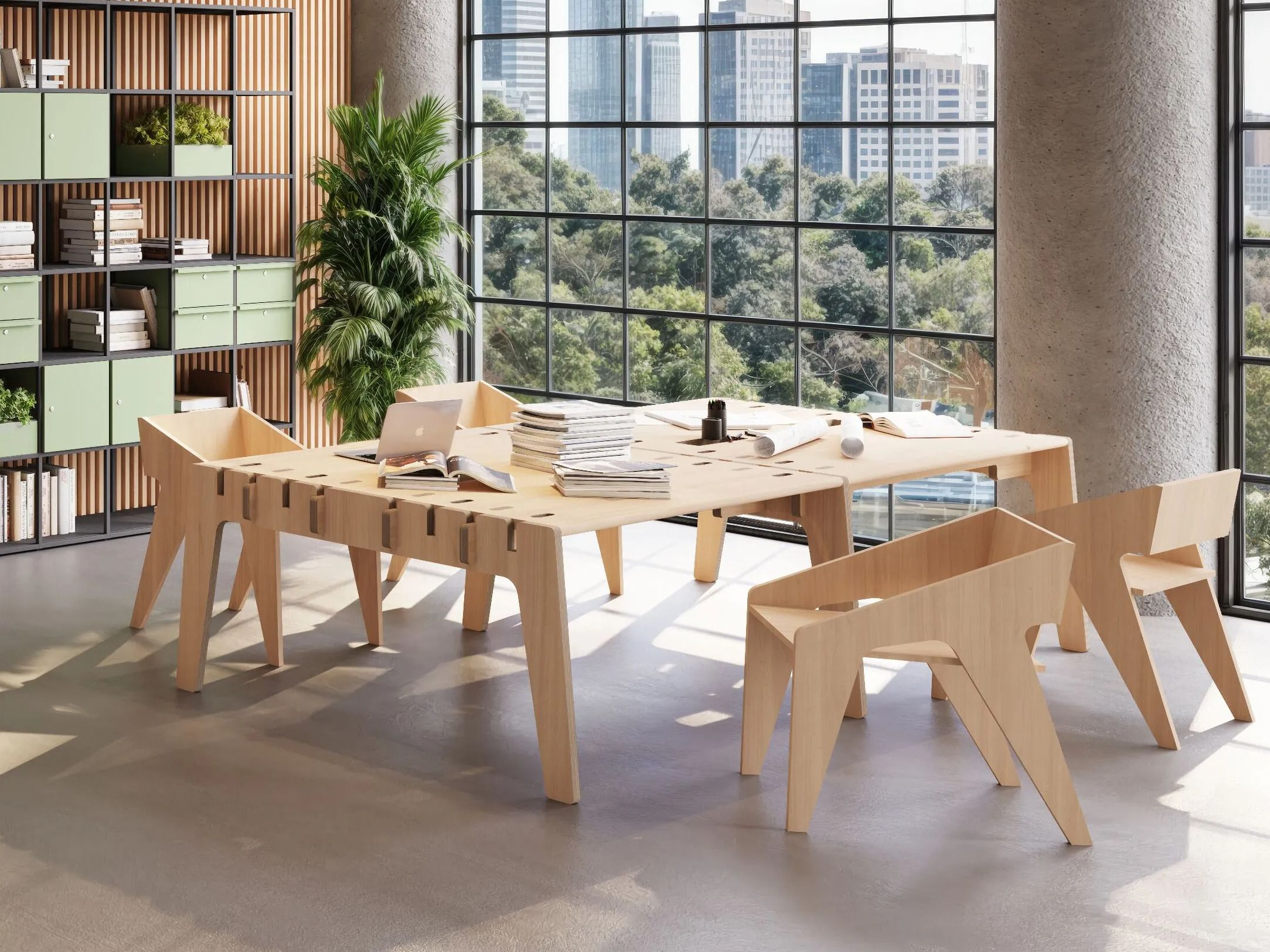 Секционный стол из тополя CUF Milano INTERLOCKING SYSTEM ARCH-00080346