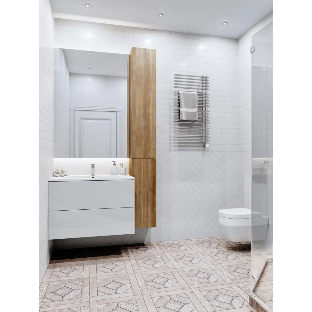 Глазурованный керамогранит Belani Матео 7.5x25 см 0.79 м² цвет белый STLM-2121848 - Вид №6