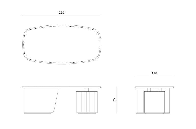 Деревянный прямоугольный стол с ящиками Carpanese Home Identity ARCH-00128988 - Вид №4