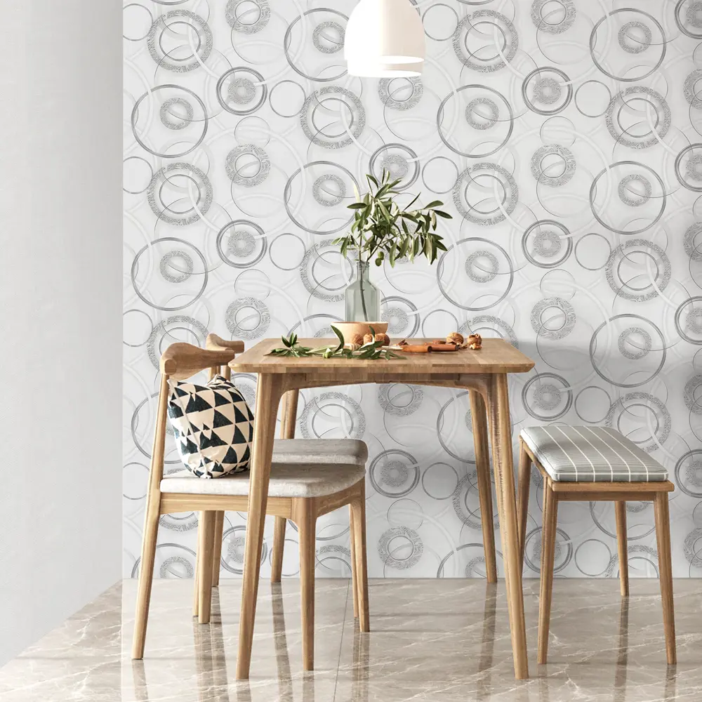 Московская обойная фабрика Рондо: Белые текстурированные обои для стен 89369361 STLM-1493658 - Вид №3