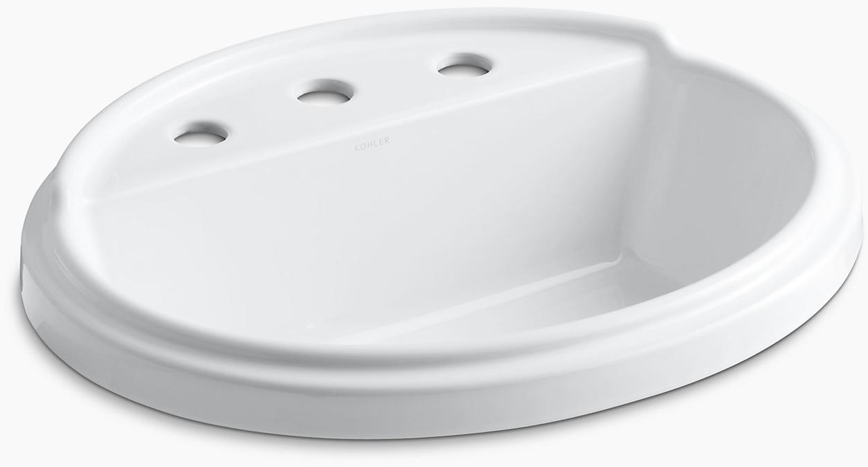 KOHLER Tresham Oval Встраиваемая раковина с 8 K-2992-8-95  - Вид №1