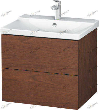 LC624401313 Тумбочка подвесная L-Cube #LC6244 620 x 481 мм Американский орех, натуральный шпон Duravit