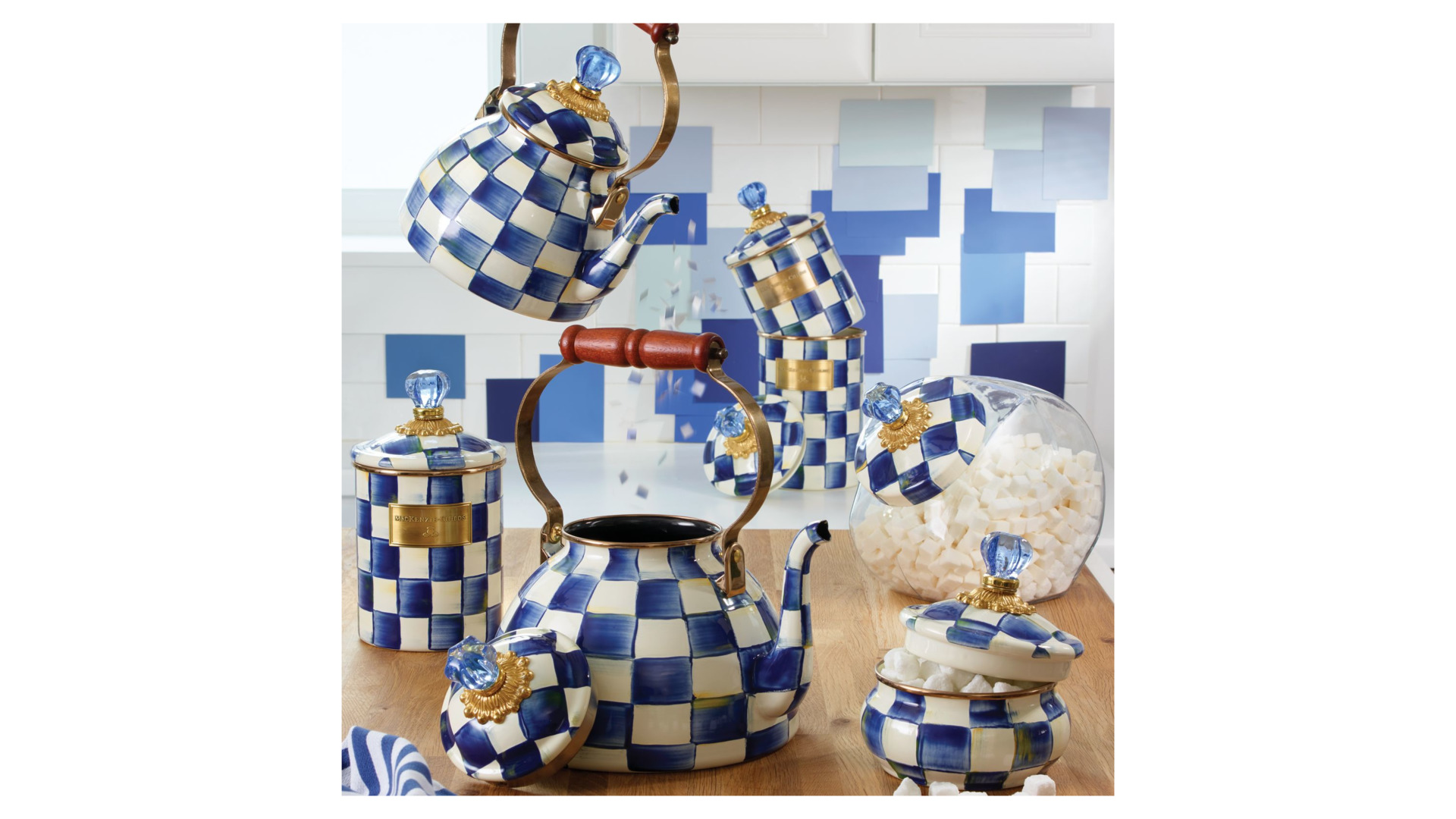 10654494 Mackenzie-Childs Чайник 2л Royal Check Сталь  - Вид №2