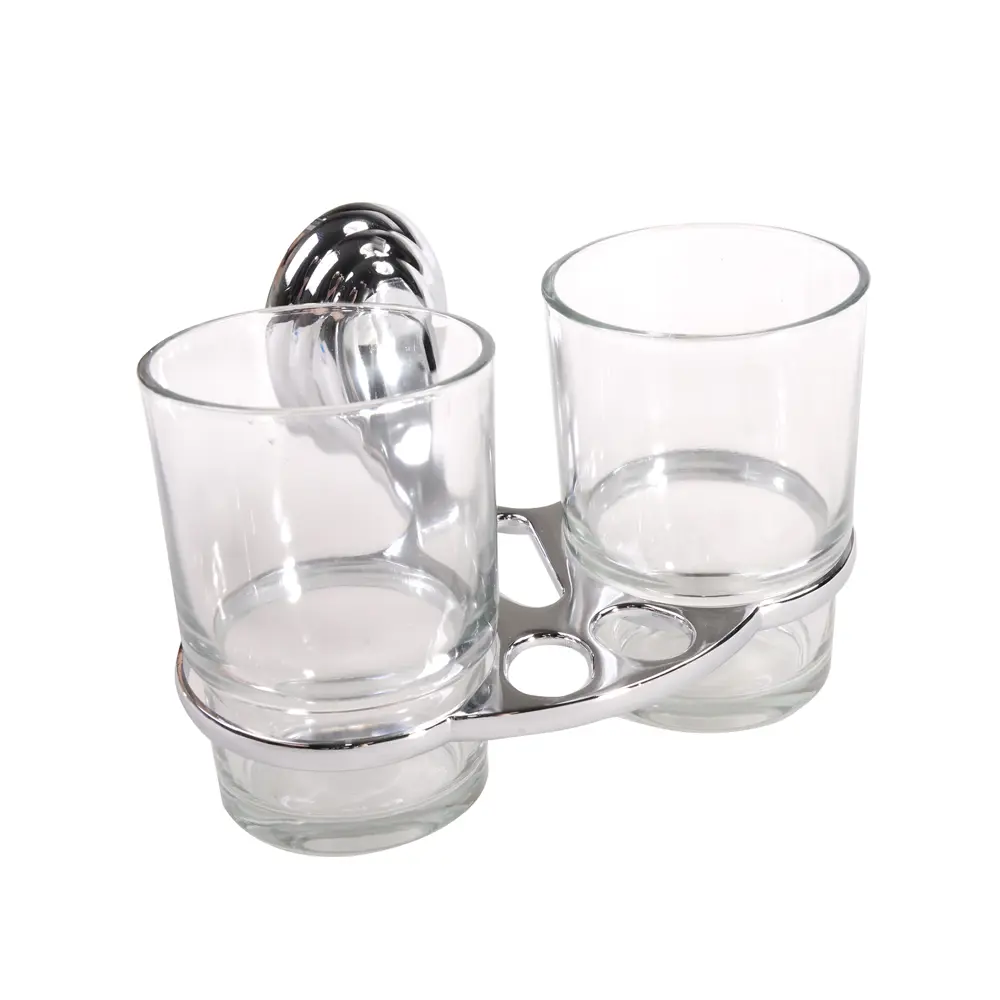 Стакан для зубных щеток Аквалиния 6868 стекло цвет хром STLM-2052643