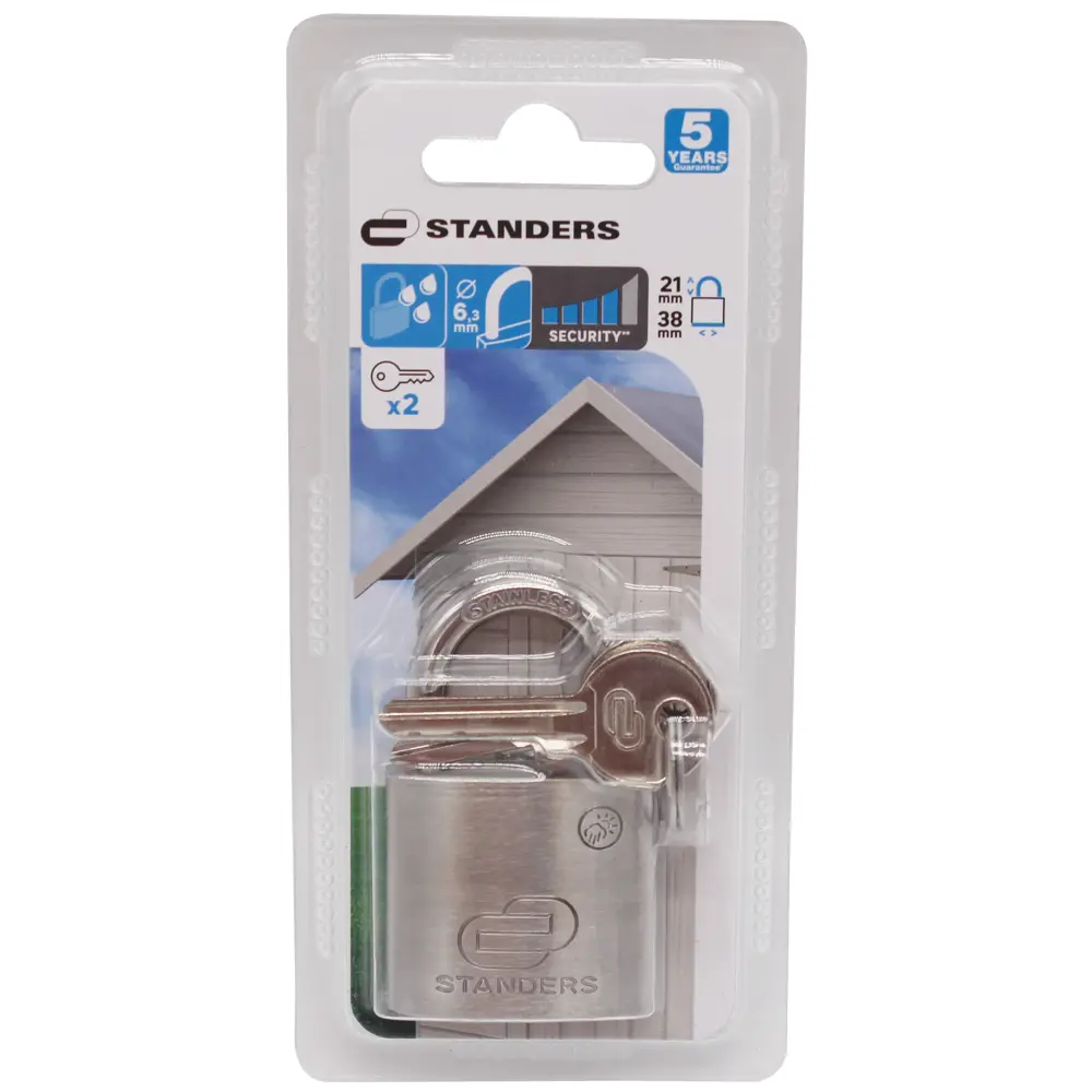 Замок навесной Standers 38x34 мм, нержавеющая сталь 82247272 STLM-2082326  - Вид №2
