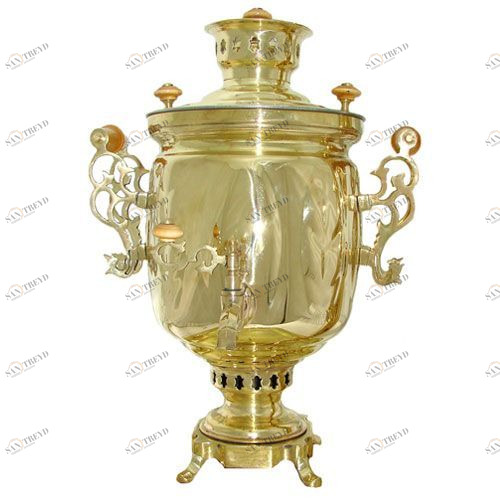 Самовар жаровый 5 л. (форма банка) покрытие латунь Santreyd 2690