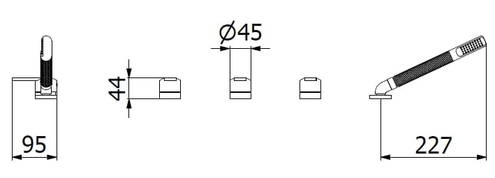 Смеситель для ванны с 4 отверстиями и ручным душем IB C-67 ARCH-00029720 - Вид №13