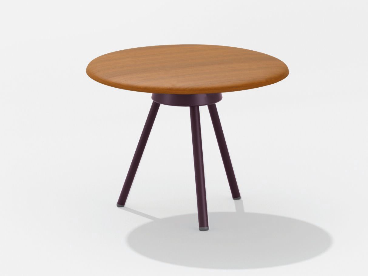 Окрашенный алюминиевый круглый журнальный столик с верхней частью Iroko FAST ARCH-00006791 - Вид №1