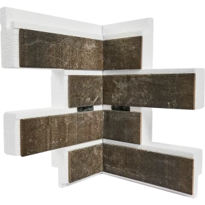 Термопанель внутренний угол Мосстрой-31 Brick Stone коричневый 31x31x41x5 см