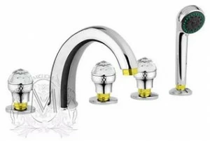 Смеситель MIGLIORE Axo Swarovski ML.AXO-680F.CRDO для ванны/душа - хром/золото