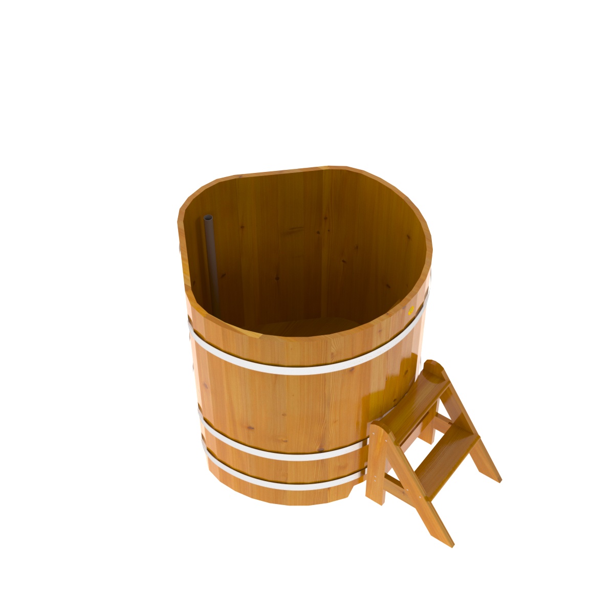 2304 Купель угловая из лиственницы Рустик 1,03х1,03х1,1 натуральная Alyarus  - Вид №2