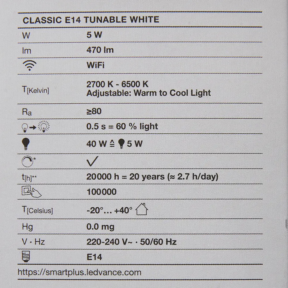 Набор умных ламп светодиодных Wi-Fi Osram Smart Plus E14 220-240 В 5 Вт свеча матовая 470 лм изменение оттенков белого 3 шт 89143941 STLM-2099813 LEDVANCE  - Вид №6
