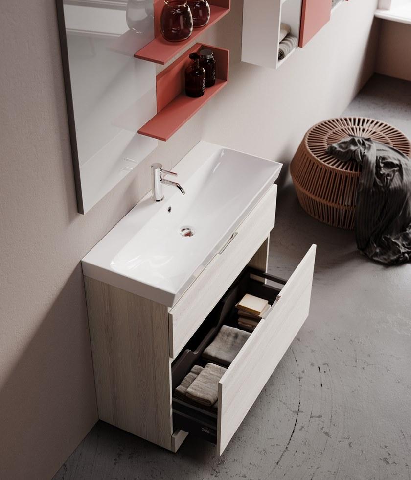 Mobiltesino Напольная тумба под умывальник из ламината с ящиками Cromo sun-id-1451916 - Вид №3