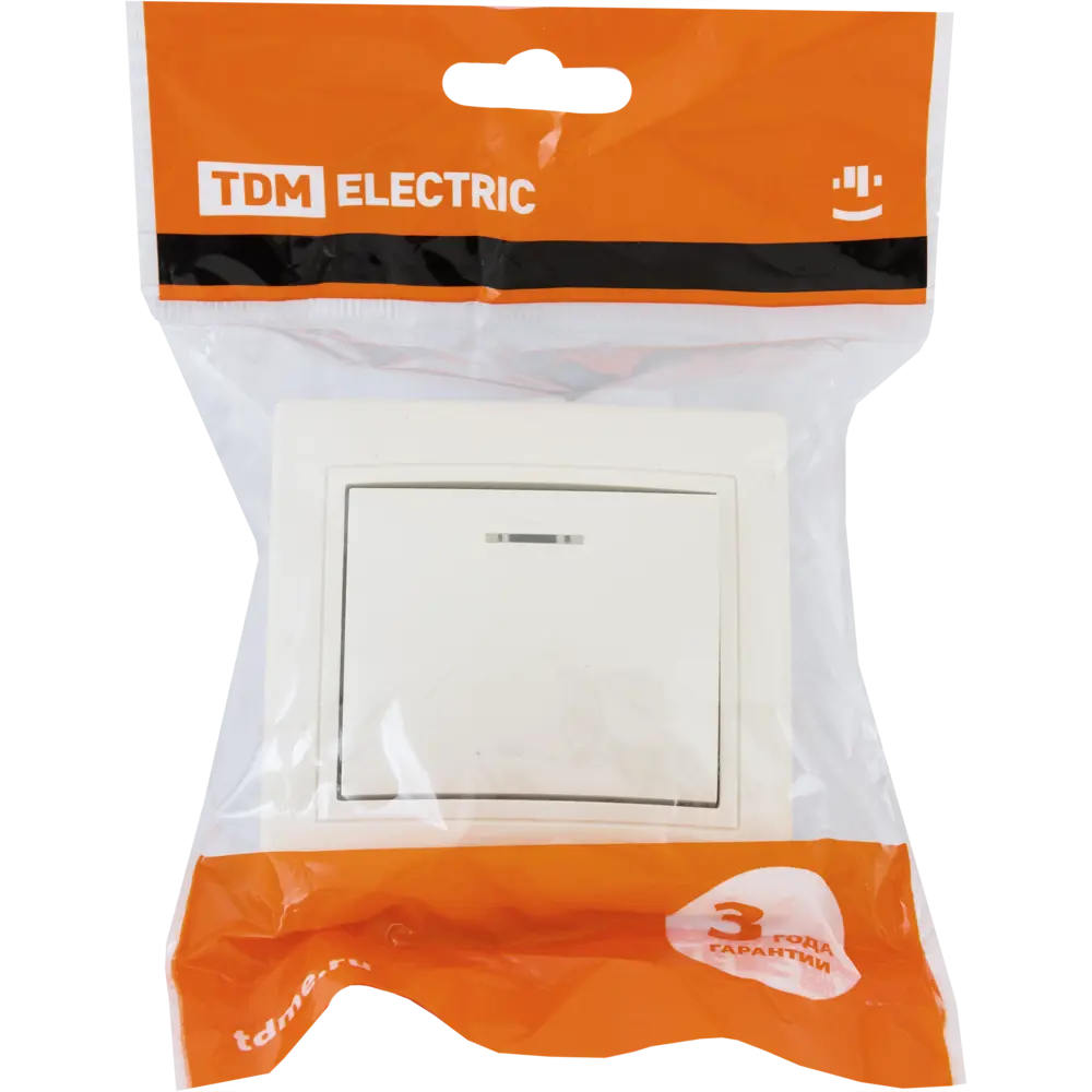 TDM ELECTRIC Выключатель встраиваемый с подсветкой, белый 85591336 Таймыр STLM-1118728 - Вид №5