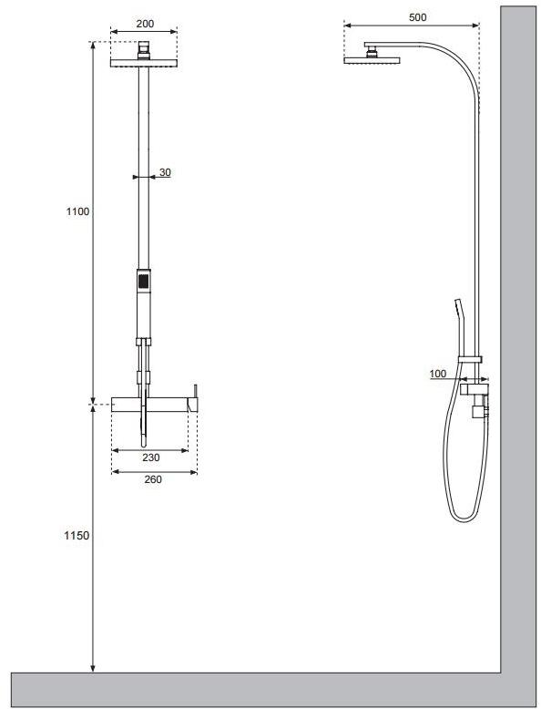 KRION Настенная душевая стойка с ручным душем sun-id-1349181 - Вид №1
