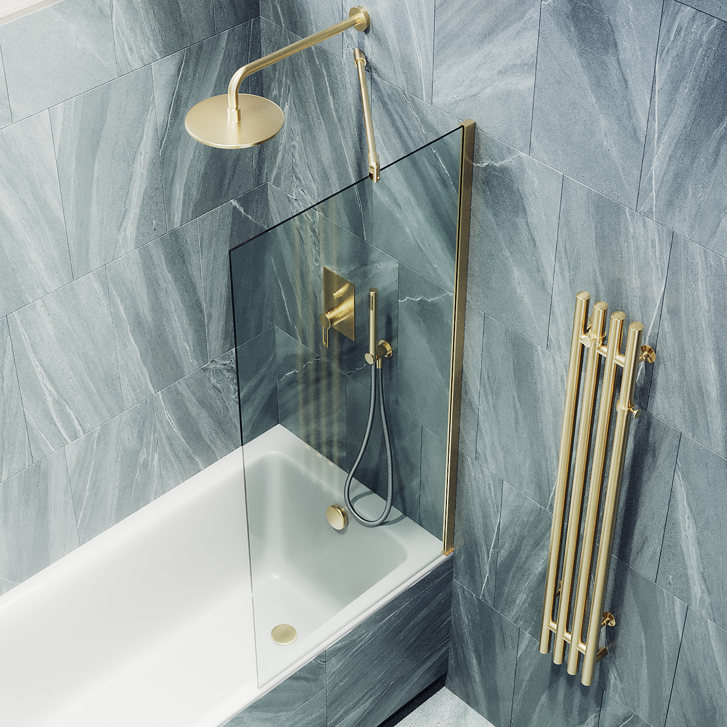 ST-248-3ш Душевое ограждения на борт вынны Public Steel Россия 