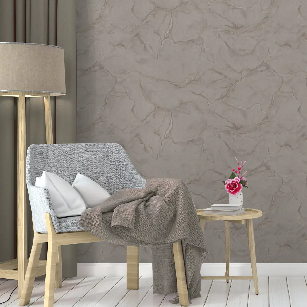 Московская обойная фабрика Тароко: флизелиновые обои графит с текстурой штукатурки 88994215 STLM-0811904 - Вид №2