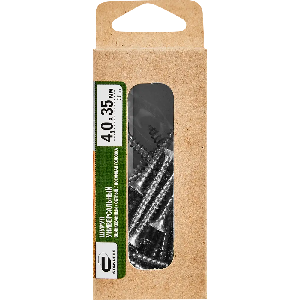 Универсальные саморезы STANDERS оцинкованные 4×35 мм (30 шт) 89212921 STLM-1011371 - Вид №3