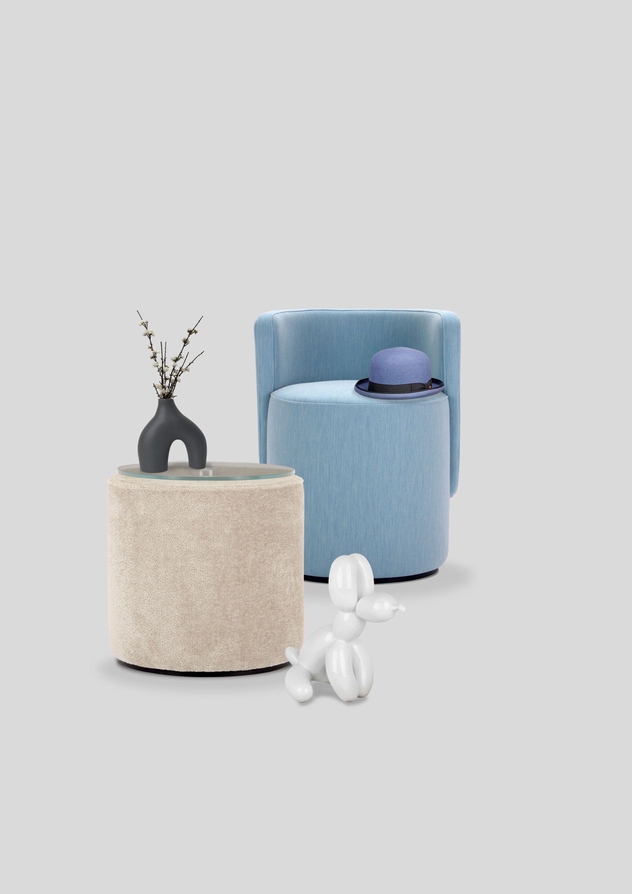 Круглый журнальный столик из ткани Adrenalina Boll ARCH-00087332 - Вид №2