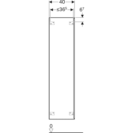 500.554.JJ.1 Высокий шкафчик Geberit Citterio с одной дверью Geberit  - Вид №3