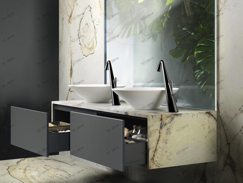 Karol Двойная подвесная тумба под умывальник с ящиками Cono Karolitalia sun-id-1438654