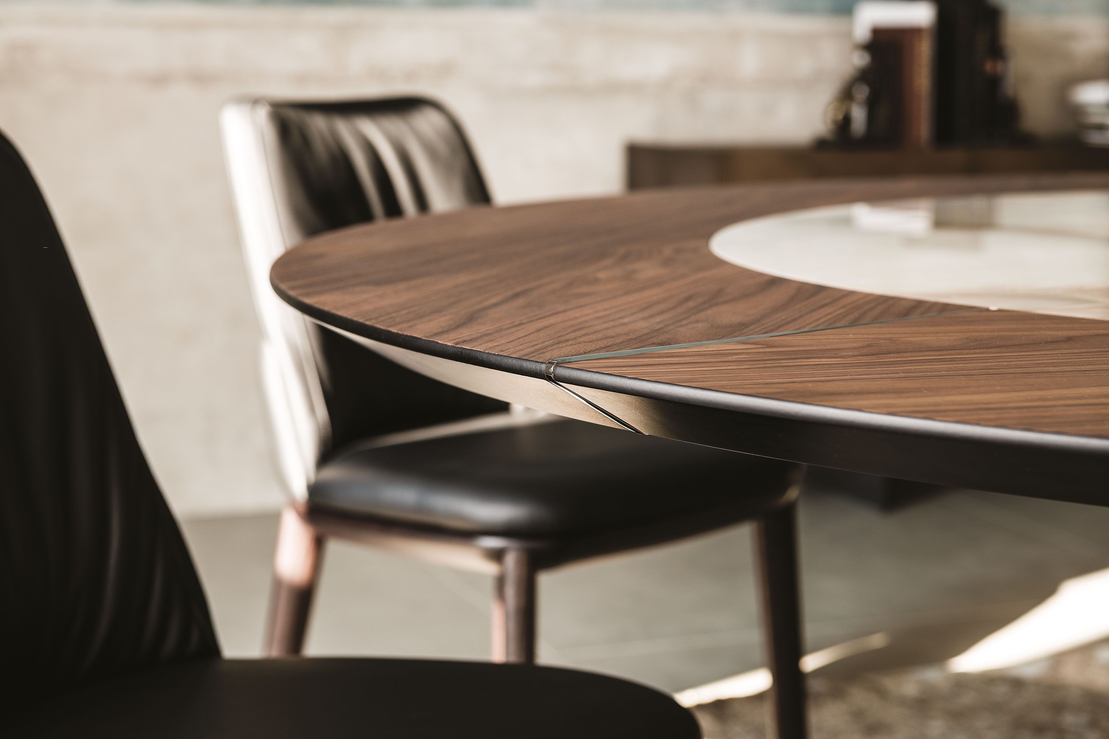 Круглый деревянный стол и керамическая вставка Cattelan italia Soho ARCH-00090311 - Вид №4