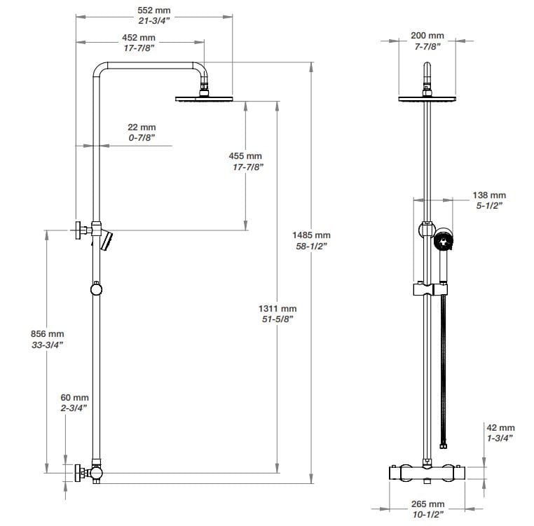 Термостатическая душевая колонна с душем BARIL PRO-1100-01 ARCH-00006523 - Вид №2