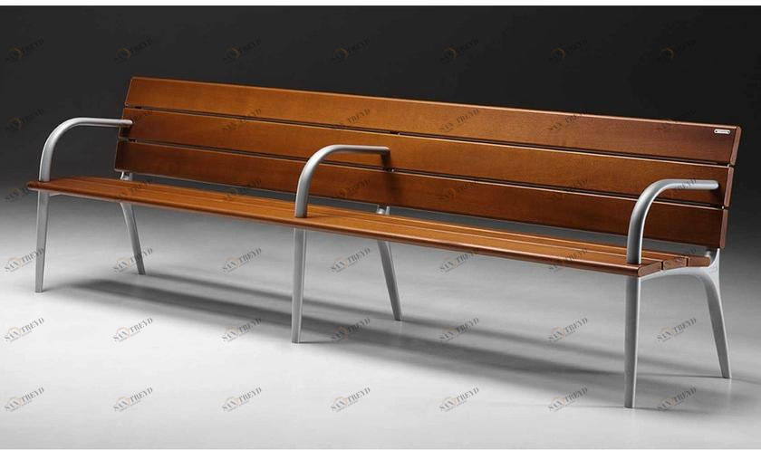 Metalco Деревянная скамья в современном стиле с подлокотниками sun-id-1349063