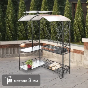 Барбекю на углях и дровах Лидер 100x150x215 см железо черный 86496210 STLM-2037338