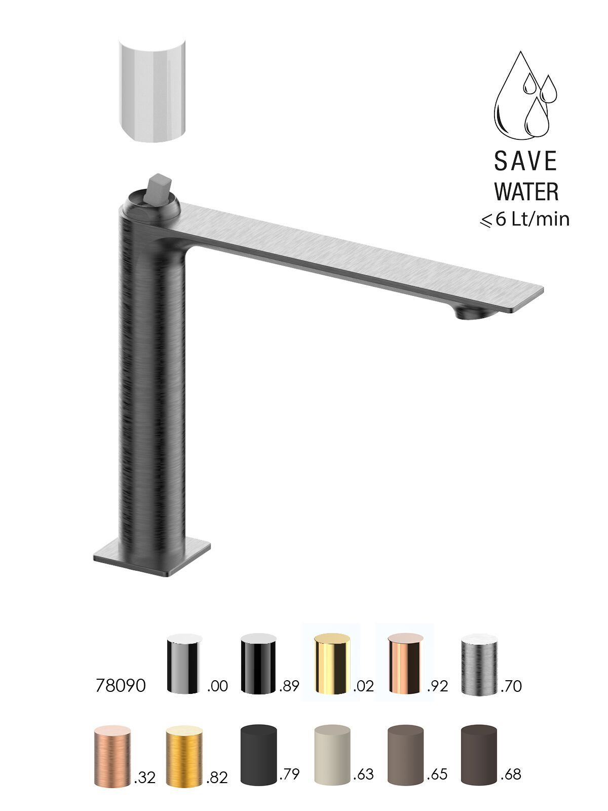 Смеситель для раковины с ограничителем расхода Rubinetterie Frattini Narciso S ARCH-00125843 - Вид №13