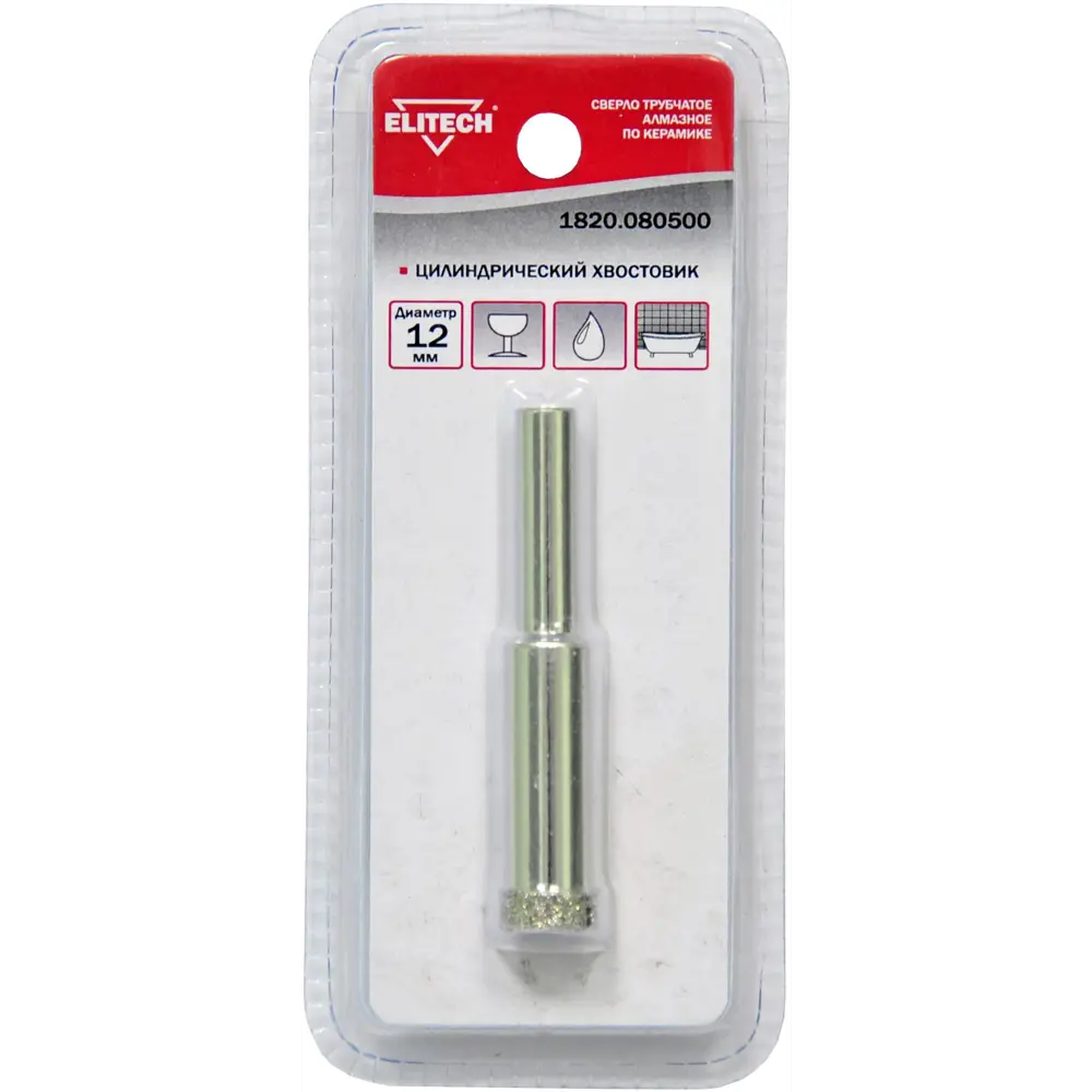 Трубчатое сверло Elitech для керамической плитки 12 мм 89402579 STLM-1570768