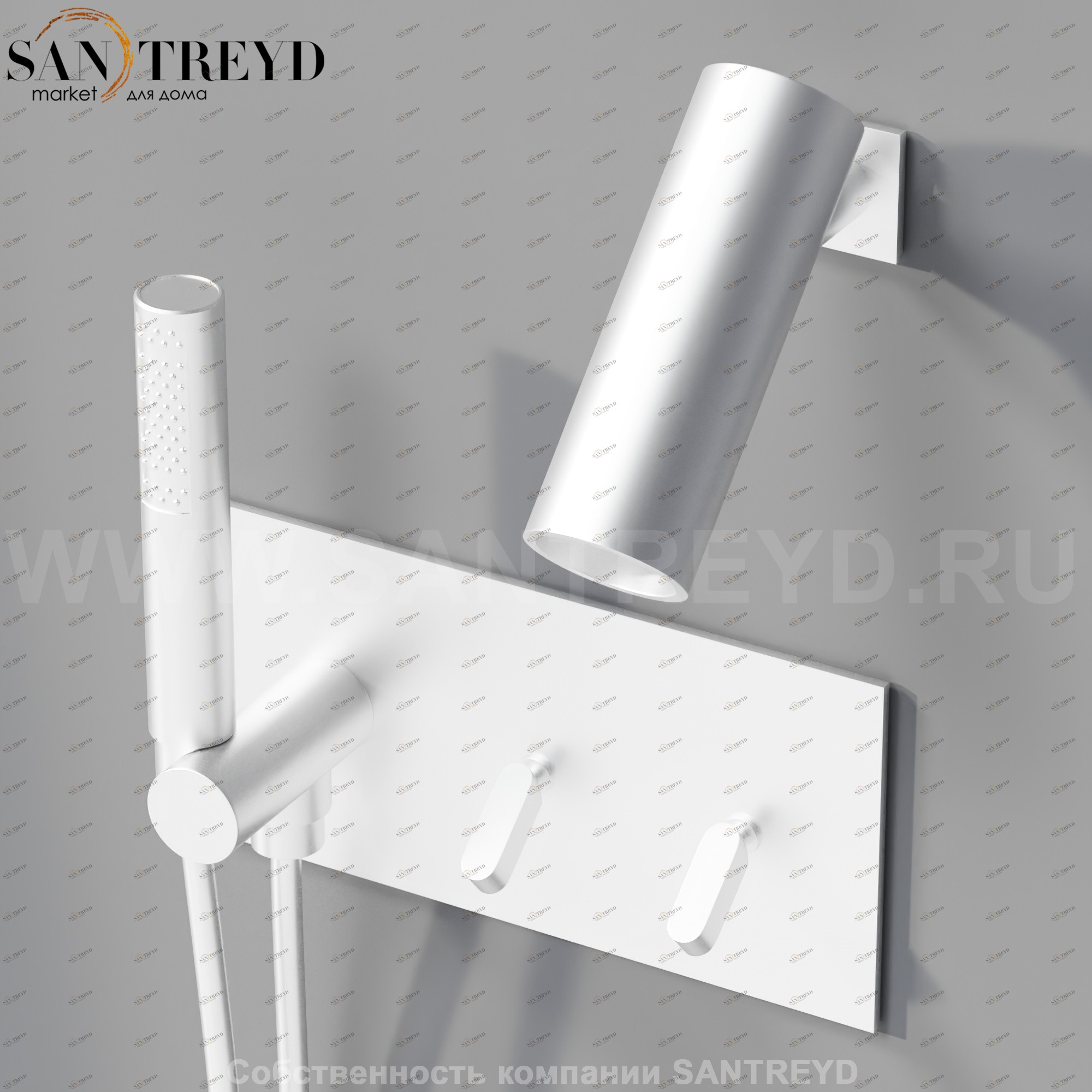 Душевая система с душевой лейкой ARUB0941NSP SQUARE хромированная матовая Agape