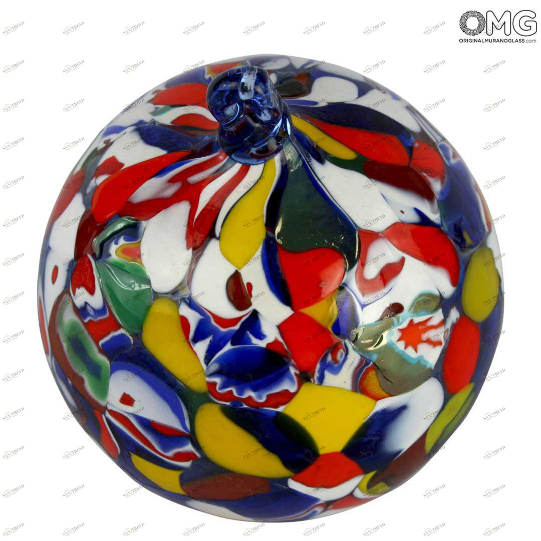 2962 ORIGINALMURANOGLASS Ёлочный шар - Fantasy - пёстрый - MURANO GLASS XMAS 9 см 